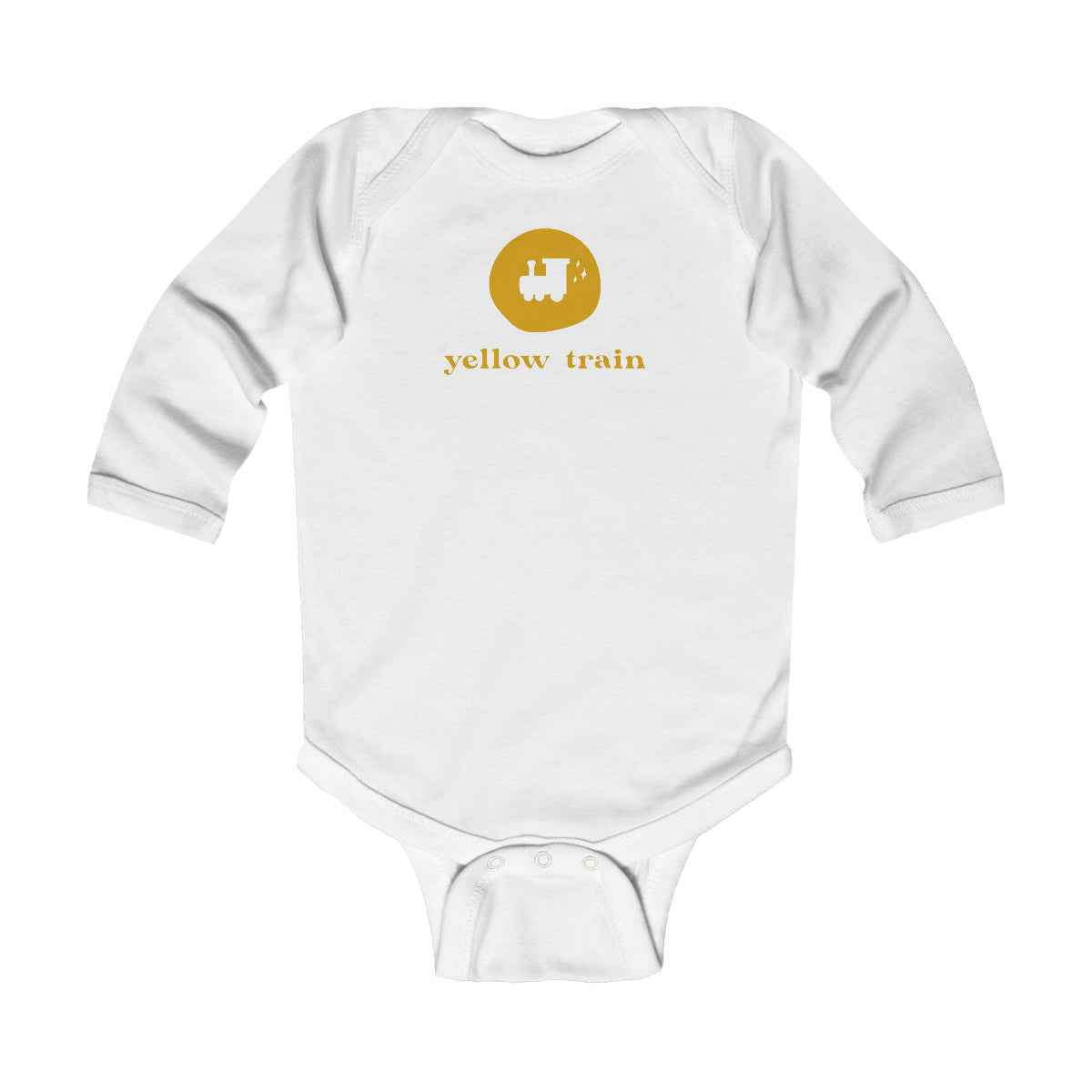 Yellow Train Long Sleeve Bodysuit