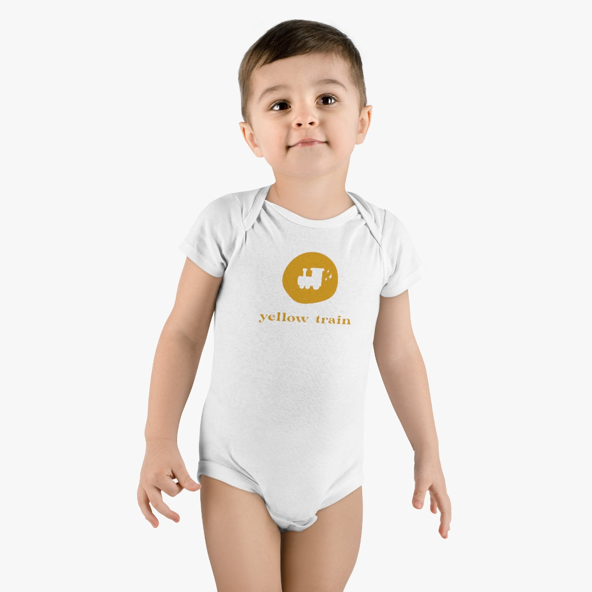 Yellow Train Organic Onesie®