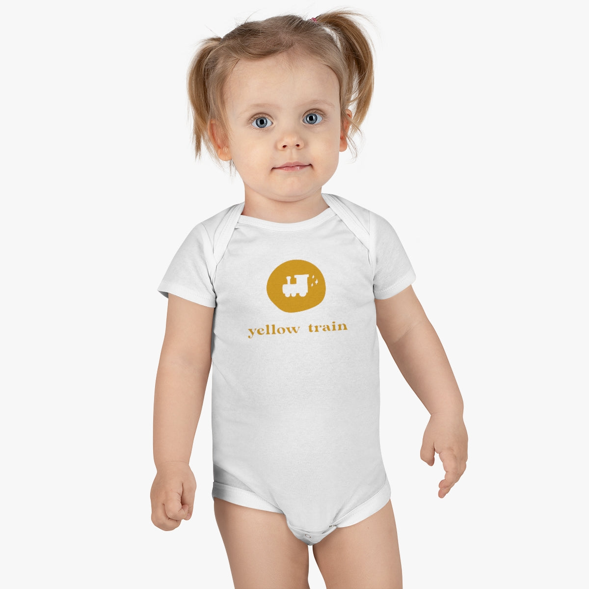 Yellow Train Organic Onesie®